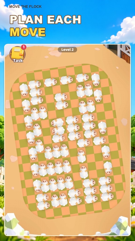 Plan each move carefully on a crowded sheep board